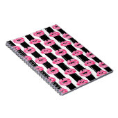 Lipstick Distributor Roze Lips Kiss Black Striped Notitieboek (Rechterzijde)