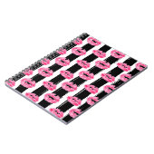 Lipstick Distributor Roze Lips Kiss Black Striped Notitieboek (Linkerzijde)