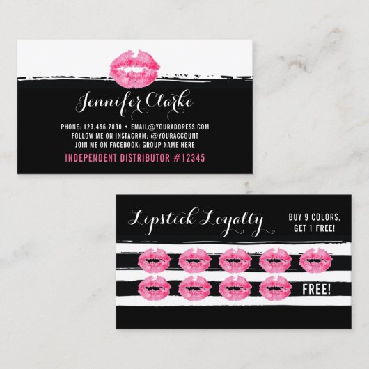 Lipstick Distributor Roze Lips Kiss Loyalty Punch (Voorkant / Achterkant)
