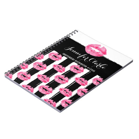 Lipstick Distributor Roze Lips Kus Gepersonaliseer Notitieboek (Linkerzijde)