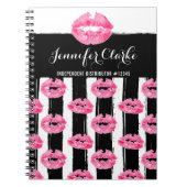 Lipstick Distributor Roze Lips Kus Gepersonaliseer Notitieboek (Voorkant)