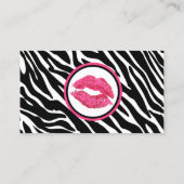 Lipstick Distributor Zebra Roze Kiss Plain Terug Visitekaartje (Achterkant)
