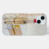 Lipstick en diamantring op spiegel Case-Mate iPhone case (Achterkant (horizontaal))