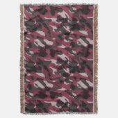 Lipstick en donker mauve camouflage abstract deken (Voorkant Verticaal)