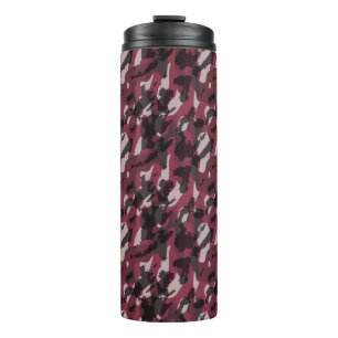 Lipstick en donker mauve camouflage abstract thermosbeker