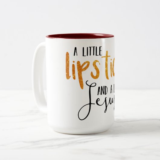 LipStick en Jesus Coffee Mok (Voorkant links)