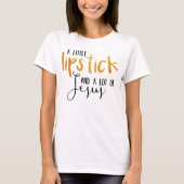 Lipstick en Jesus T-Shirt (Voorkant)