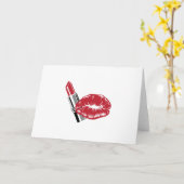 LIPSTICK EN LIPS KAART (Gele Bloem)