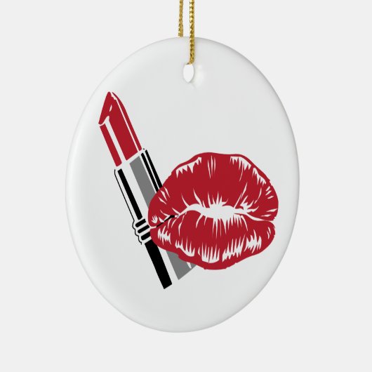 Lipstick en lips keramisch ornament (Rechts)