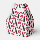 Lipstick en lips poka dot patroon bedankdoosjes (Voorkant Zijde)
