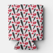 Lipstick en lips poka dot patroon blikjeskoeler (Achterkant)
