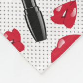 Lipstick en lips poka dot patroon fleece deken (Hoek)