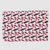 Lipstick en lips poka dot patroon golfhanddoek (Horizontaal)