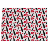 Lipstick en lips poka dot patroon groot cadeauzakje (Voorkant)