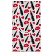 Lipstick en lips poka dot patroon klein cadeauzakje (Voorkant)