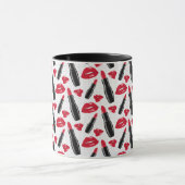 Lipstick en lips poka dot patroon mok (Midden)