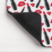 Lipstick en lips poka dot patroon muismat (Hoek)