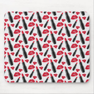Lipstick en lips poka dot patroon muismat