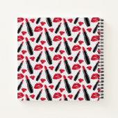 Lipstick en lips poka dot patroon notitieboek (Achterkant)