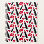Lipstick en lips poka dot patroon planner (Voorkant)