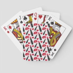 Lipstick en lips poka dot patroon pokerkaarten