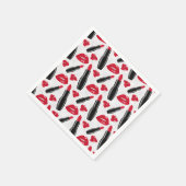 Lipstick en lips poka dot patroon servet (Hoek)