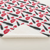 Lipstick en lips poka dot patroon sherpa deken (3/4)