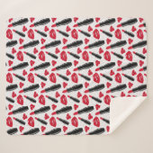 Lipstick en lips poka dot patroon sherpa deken (Voorkant (horizontaal))