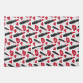 Lipstick en lips poka dot patroon theedoek (Horizontaal)