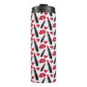 Lipstick en lips poka dot patroon thermosbeker (Voorkant)