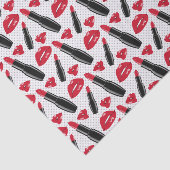 Lipstick en lips poka dot patroon tissuepapier (Detail)