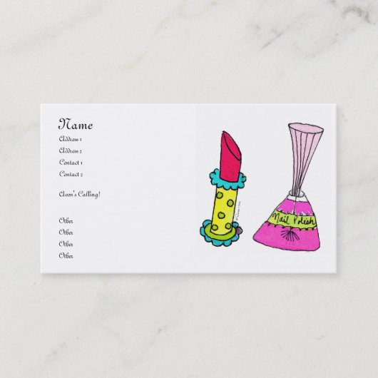 Lipstick en Poolse Visitekaartjes voor nagels (Voorkant)