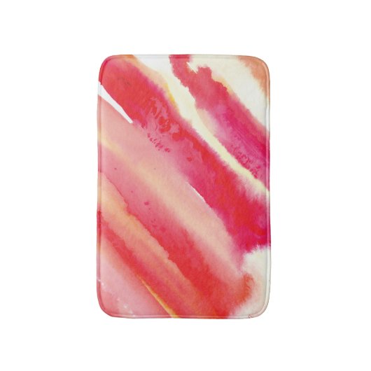 Lipstick herinneringen Roze Oranje Waterverf Badmat (Voorkant Verticaal)