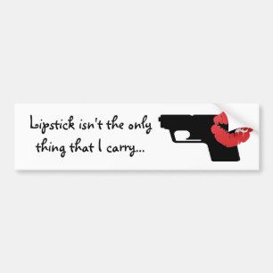 Lipstick is niet het enige dat ik draag... bumpersticker
