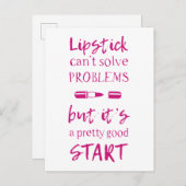 Lipstick kan problemen niet oplossen briefkaart (Voorkant / Achterkant)