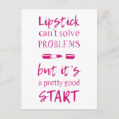 Lipstick kan problemen niet oplossen briefkaart (Voorkant)