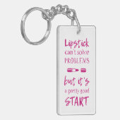 Lipstick kan problemen niet oplossen sleutelhanger (Voorkant Links)