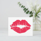 Lipstick Kiss Briefkaart (Staand voorkant)