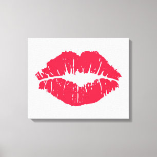 Lipstick Kiss Canvas Afdruk