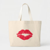 Lipstick Kiss Grote Tote Bag (Voorkant)