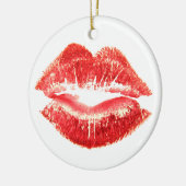 Lipstick Kiss Keramisch Ornament (Links)