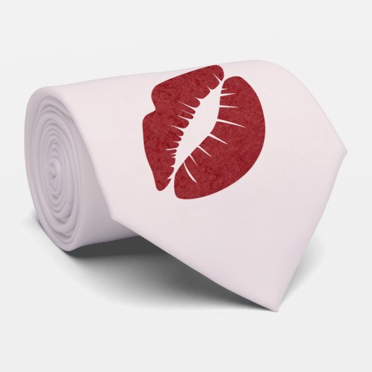 Lipstick Kiss Light Pink Stropdas (Opgerold)