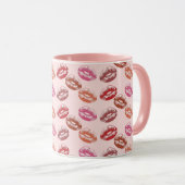 Lipstick Kiss Lip Prints Roze Mok (Voorkant rechts)
