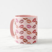 Lipstick Kiss Lip Prints Roze Mok (Voorkant links)