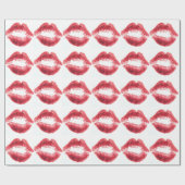 Lipstick Kiss - Lippen Cadeaupapier (Vlak)