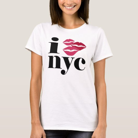 Lipstick Kiss NYC T-shirt (Voorkant)