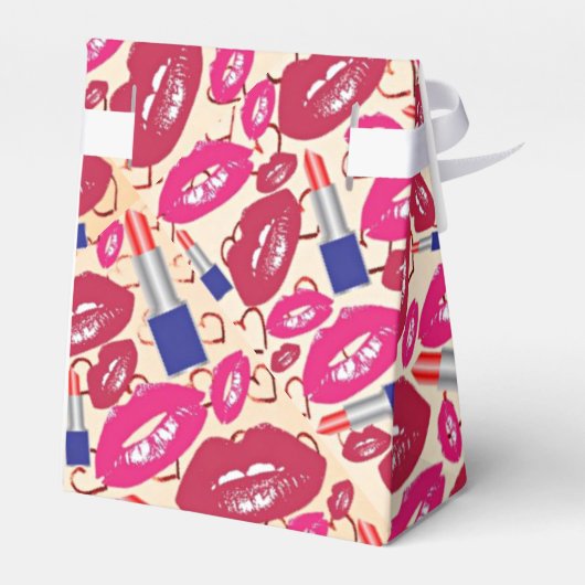 Lipstick Kiss Pattern Bedankdoosjes (Achterkant)