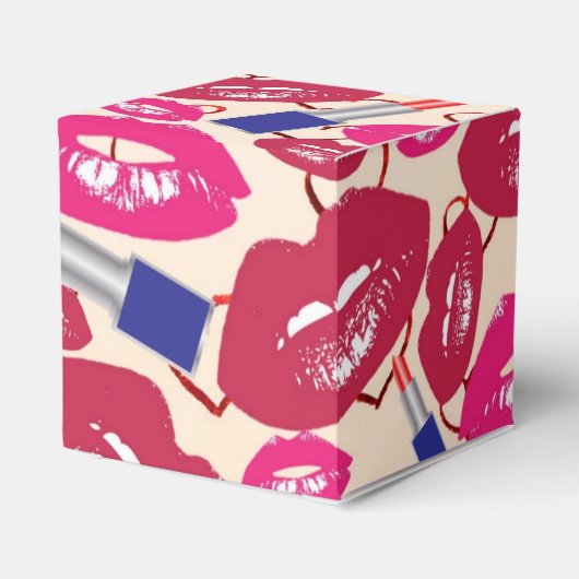 Lipstick Kiss Pattern Bedankdoosjes (Achterkant)