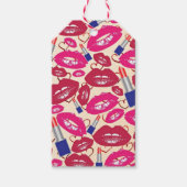 Lipstick Kiss Pattern Cadeaulabel (Voorkant)