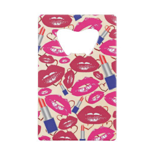 Lipstick Kiss Pattern Creditkaart Flessenopener